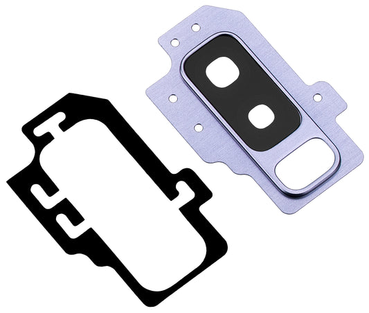 Sklo zadního fotoaparátu Samsung Galaxy S9+ G965, s rámečkem, modré