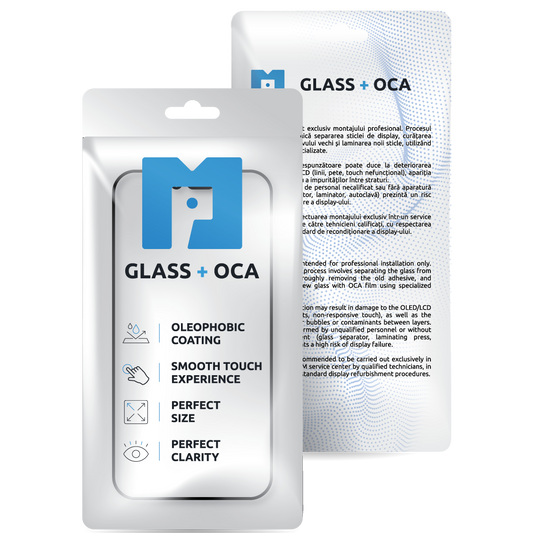 Sklo obrazovky + OCA MP kompatibilní s Apple iPhone 15 Pro, Černá