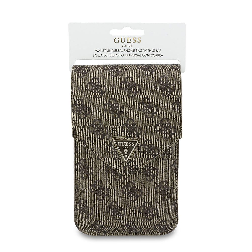 Univerzální taška na telefon, Guess, Fliptok Triangle 4G, hnědá
