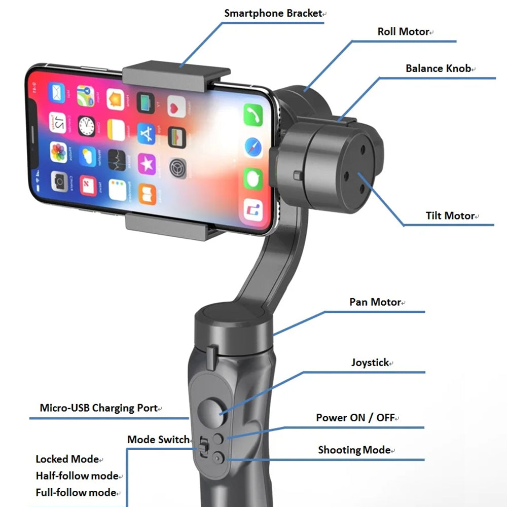 Gimbal Stabilizátor Techsuit H4, Černý