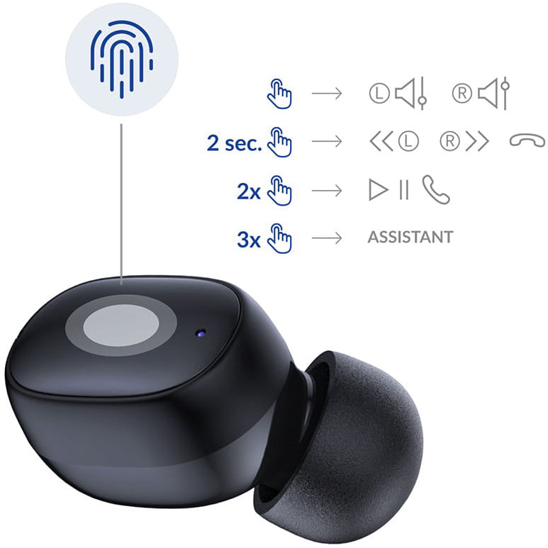 Handsfree Bluetooth 3MK FlowBuds, TWS, Černá
