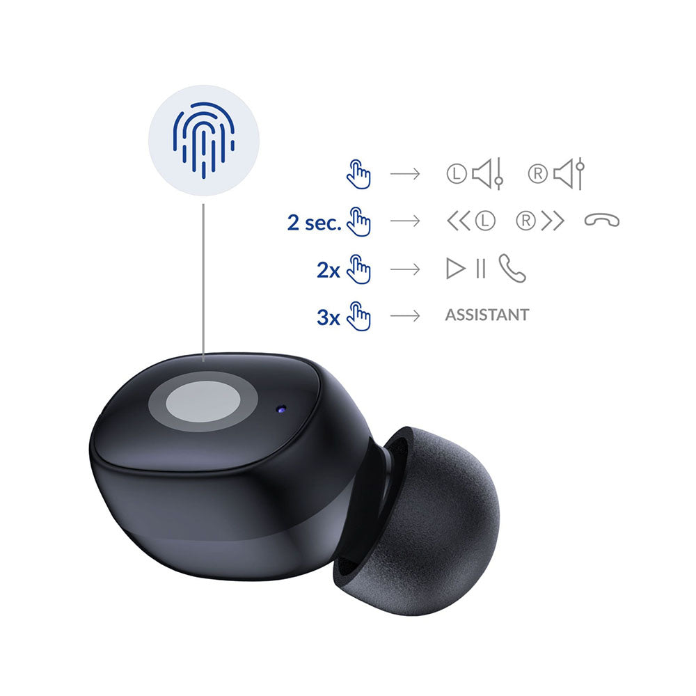 Handsfree Bluetooth 3MK FlowBuds, TWS, Černá