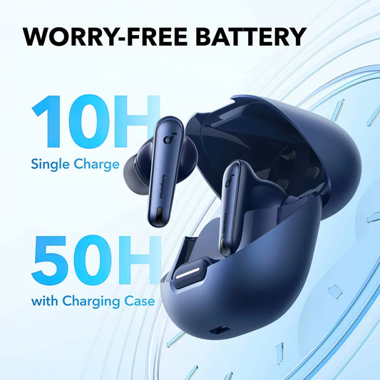 Bluetooth handsfree Anker SoundCore Liberty 4 NC, TWS, ANC, MultiPoint, modrá A3947G31