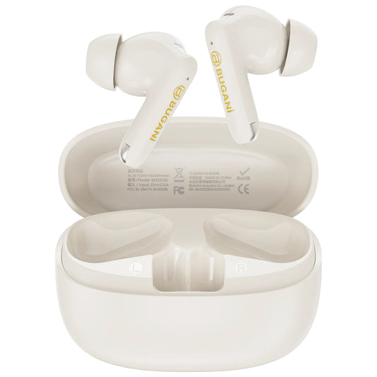 Bluetooth handsfree Bugani Freebuds B20, TWS, ANC, Světle krémová
