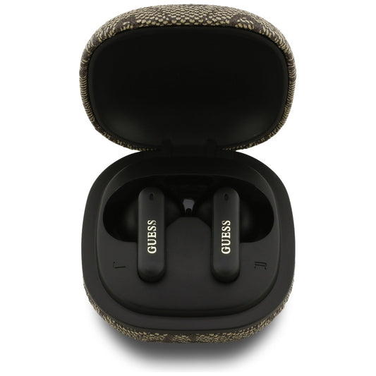 Handsfree Bluetooth Guess 4G Classic Metal Logo, TWS, Hnědá