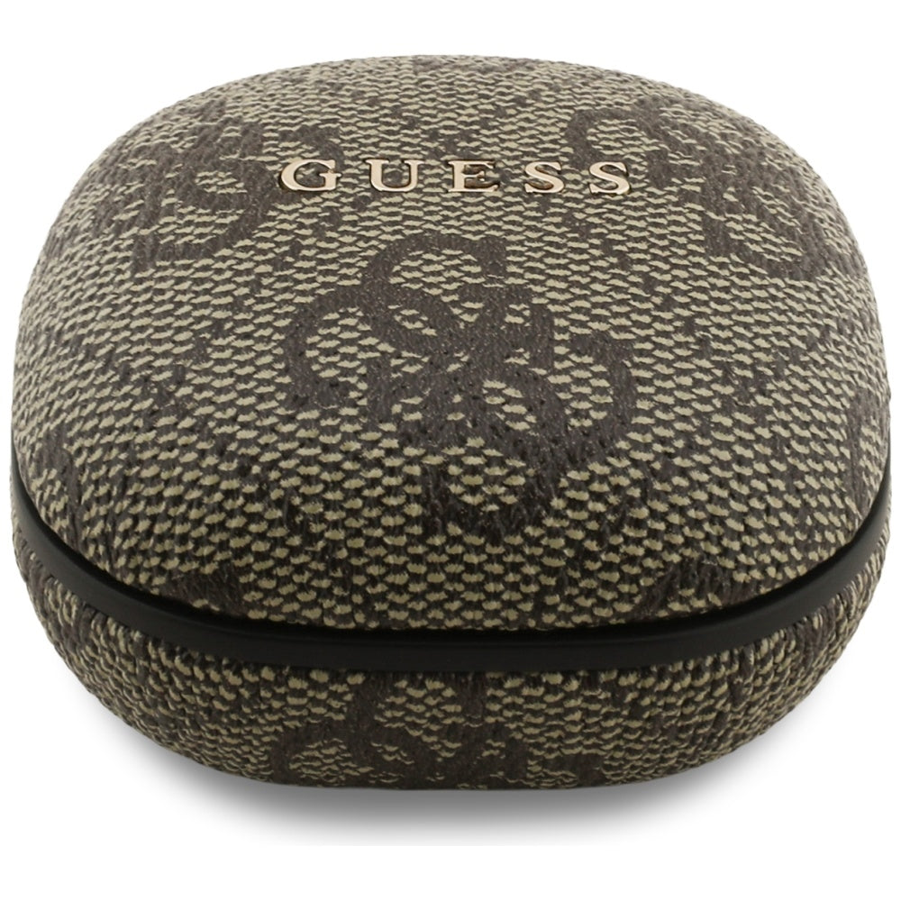 Handsfree Bluetooth Guess 4G Classic Metal Logo, TWS, Hnědá