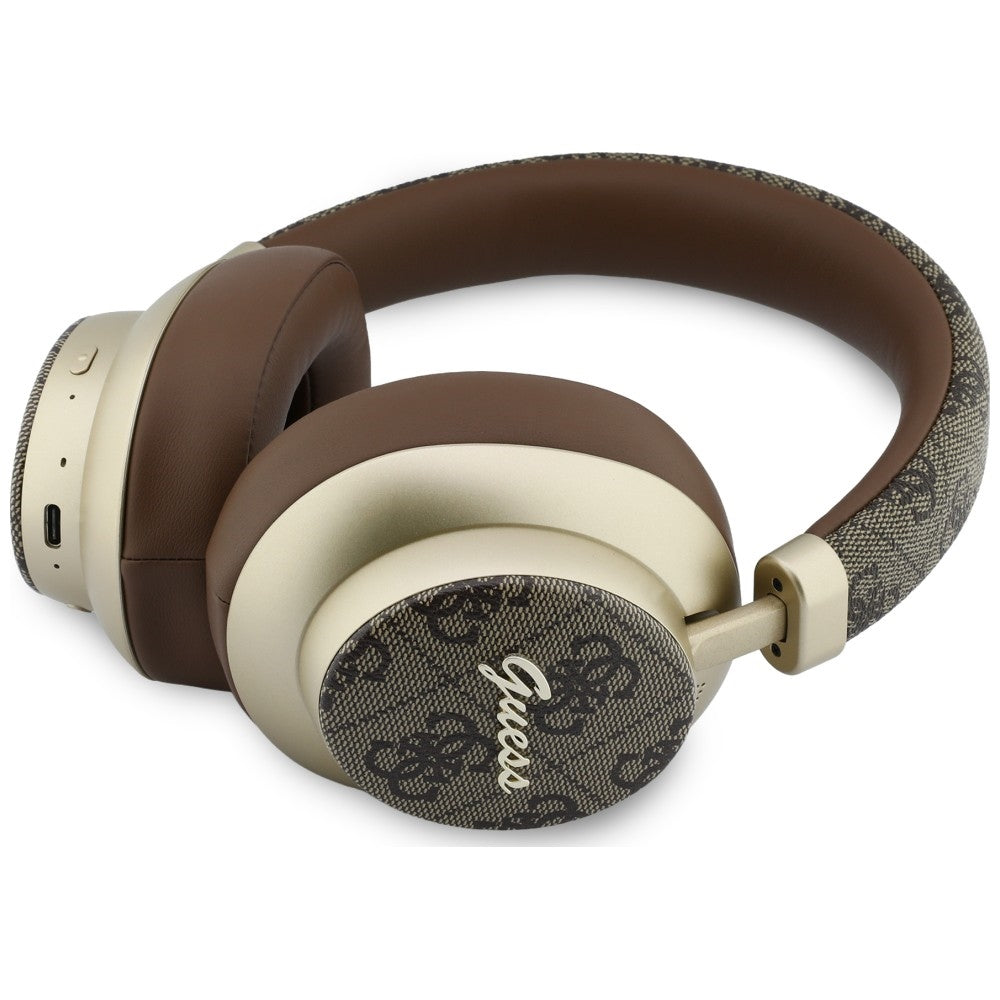 Handsfree Bluetooth Guess 4G Gold Script Metal, A2DP, Hnědá