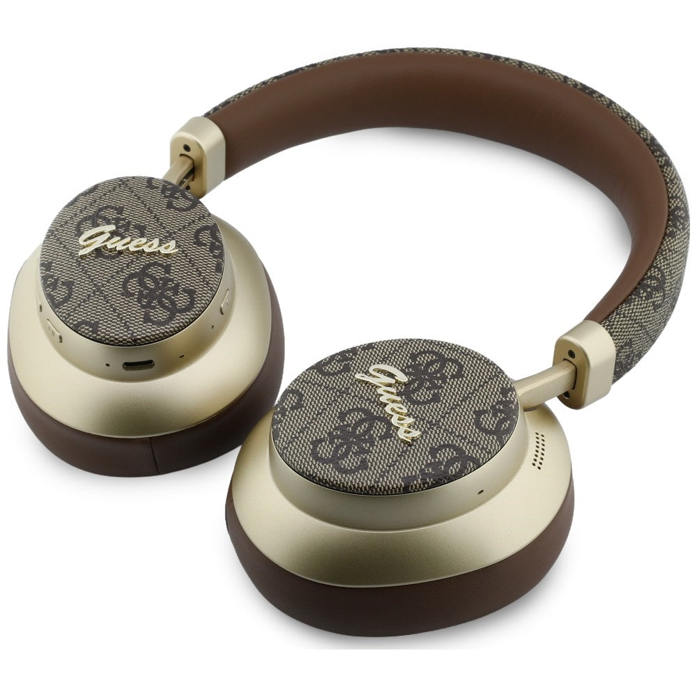 Handsfree Bluetooth Guess 4G Gold Script Metal, A2DP, Hnědá
