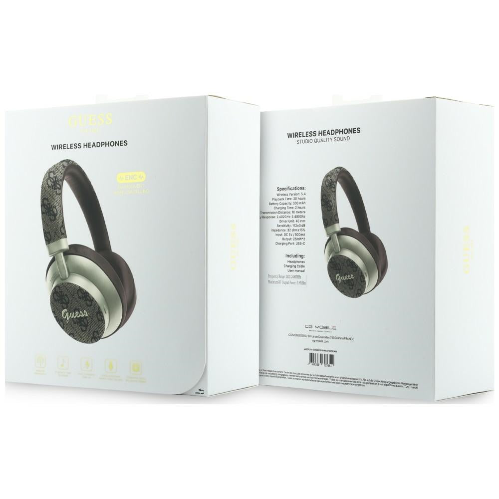 Handsfree Bluetooth Guess 4G Gold Script Metal, A2DP, Hnědá