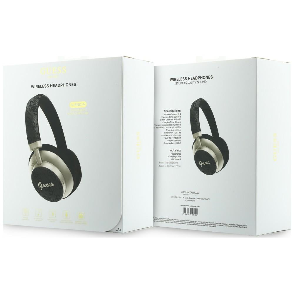 Handsfree Bluetooth Guess 4G Gold Script Metal, A2DP, Černá