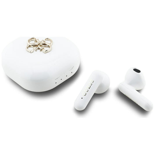 Handsfree Bluetooth Guess 4G Metal Logo, TWS, Bílý