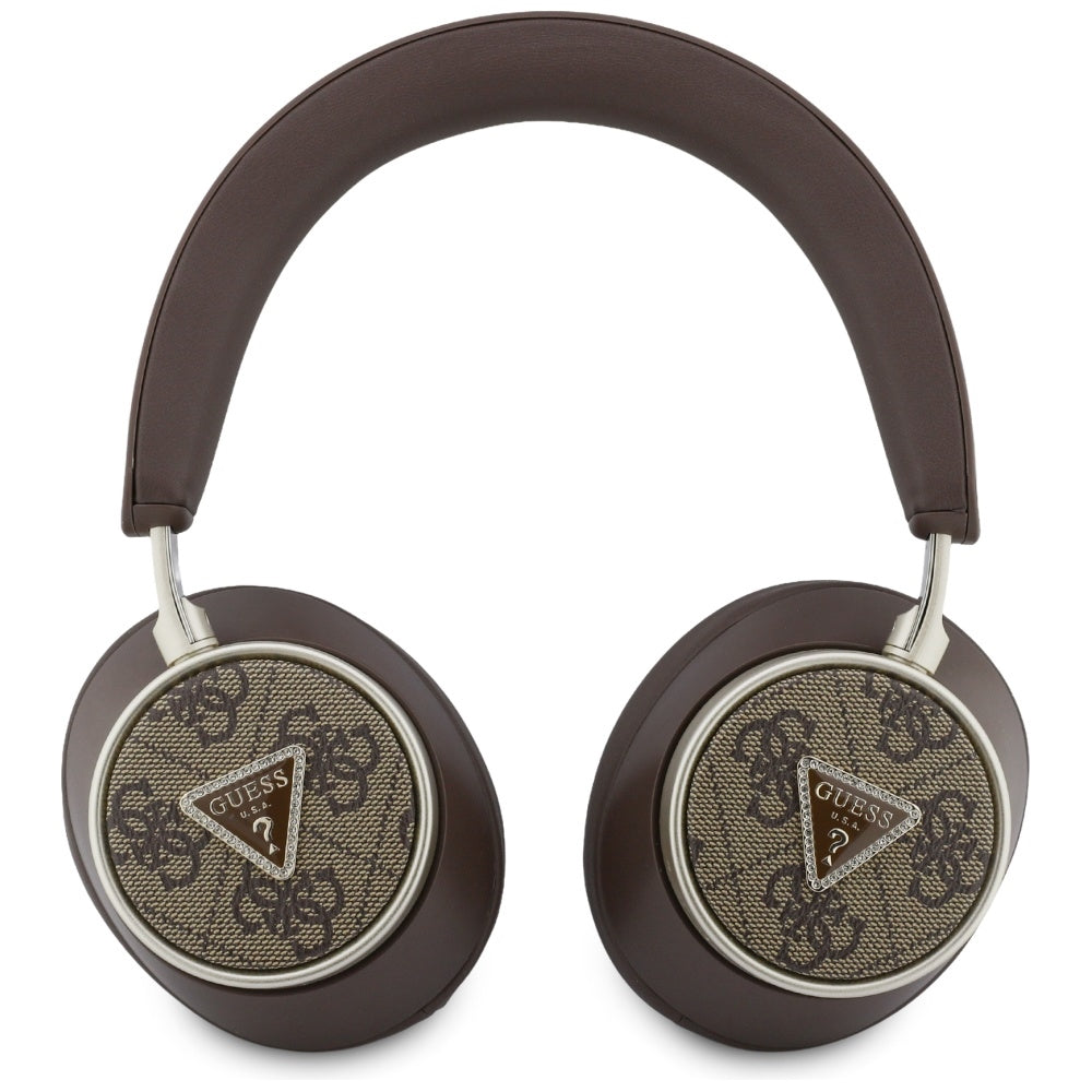 Handsfree Bluetooth Guess 4G Gold Triangle Logo, A2DP, Hnědá