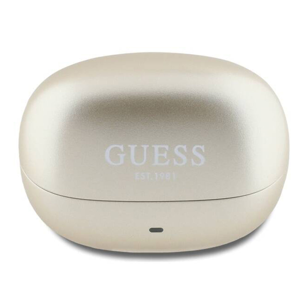 Handsfree Bluetooth Guess Capsule Printed Logo, TWS, ANC, Zlatý