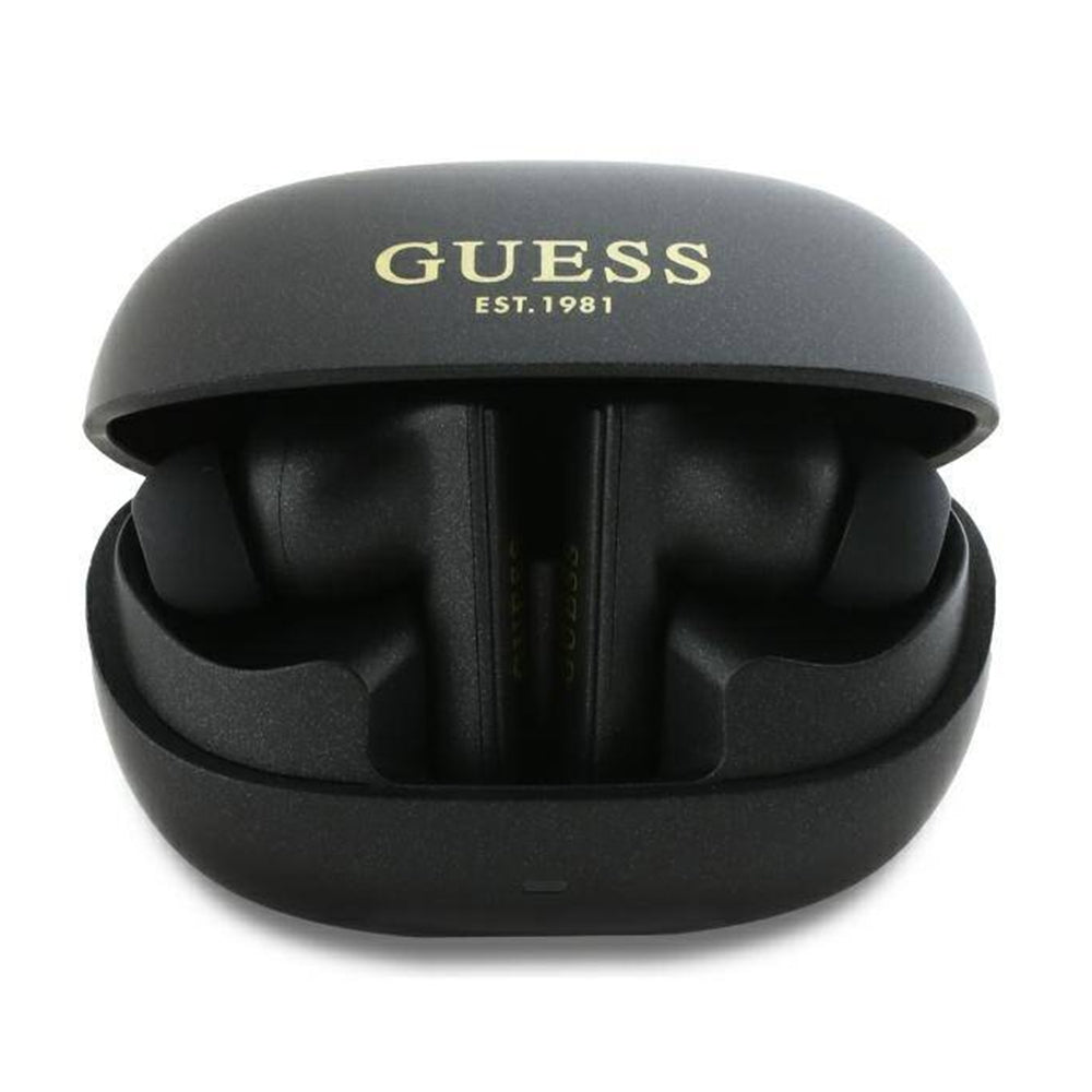 Handsfree Bluetooth Guess Capsule Printed Logo, TWS, ANC, Černá