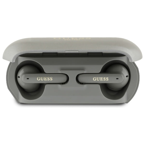 Handsfree Bluetooth Guess Elongated Metallic Printed Logo, TWS, Šedá