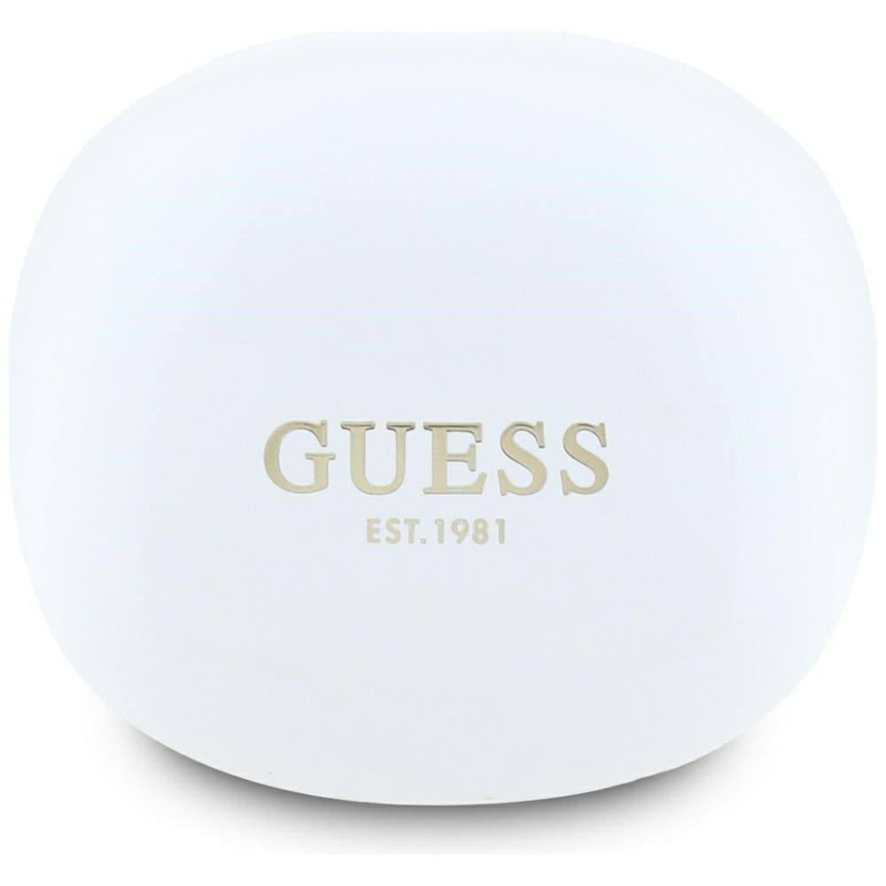 Handsfree Bluetooth Guess Flat Classic Logo Electroplated, TWS, Bílý