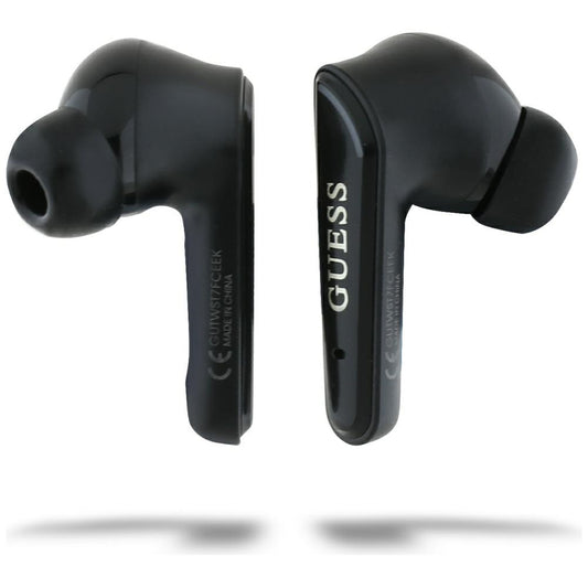 Handsfree Bluetooth Guess Flat Classic Logo Electroplated, TWS, Černá