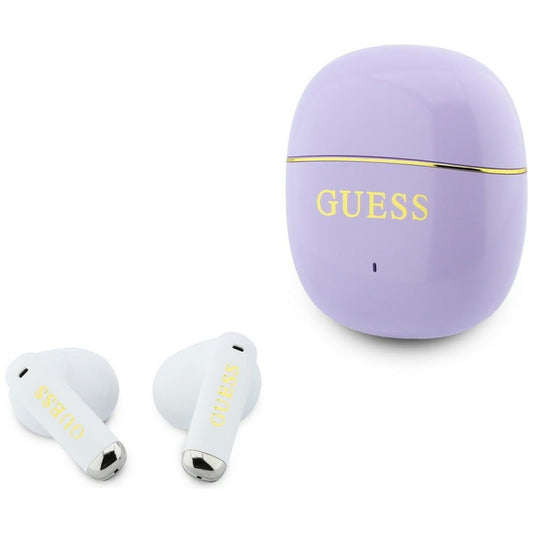 Handsfree Bluetooth Guess Glossy Gold Line Classic, TWS, Fialová