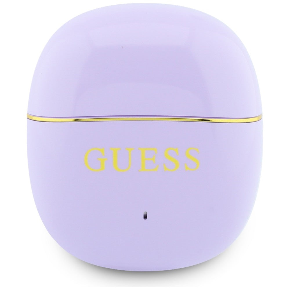 Handsfree Bluetooth Guess Glossy Gold Line Classic, TWS, Fialová