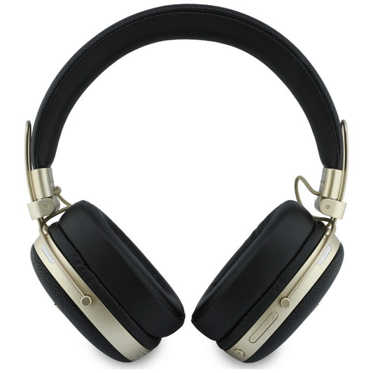 Handsfree Bluetooth Guess Logo s texturou trojúhelníku, A2DP, černá