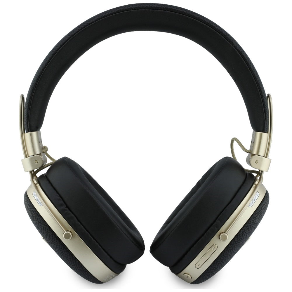 Handsfree Bluetooth Guess Logo s texturou trojúhelníku, A2DP, černá