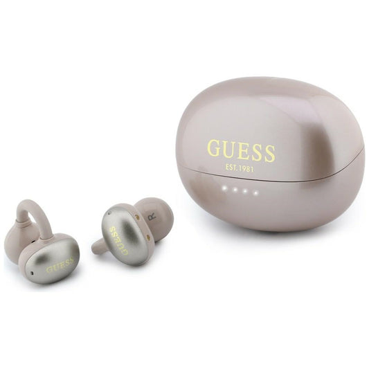 Handsfree Bluetooth Guess Metalický povrch s elektrolytickými částmi Classic, TWS, růžová