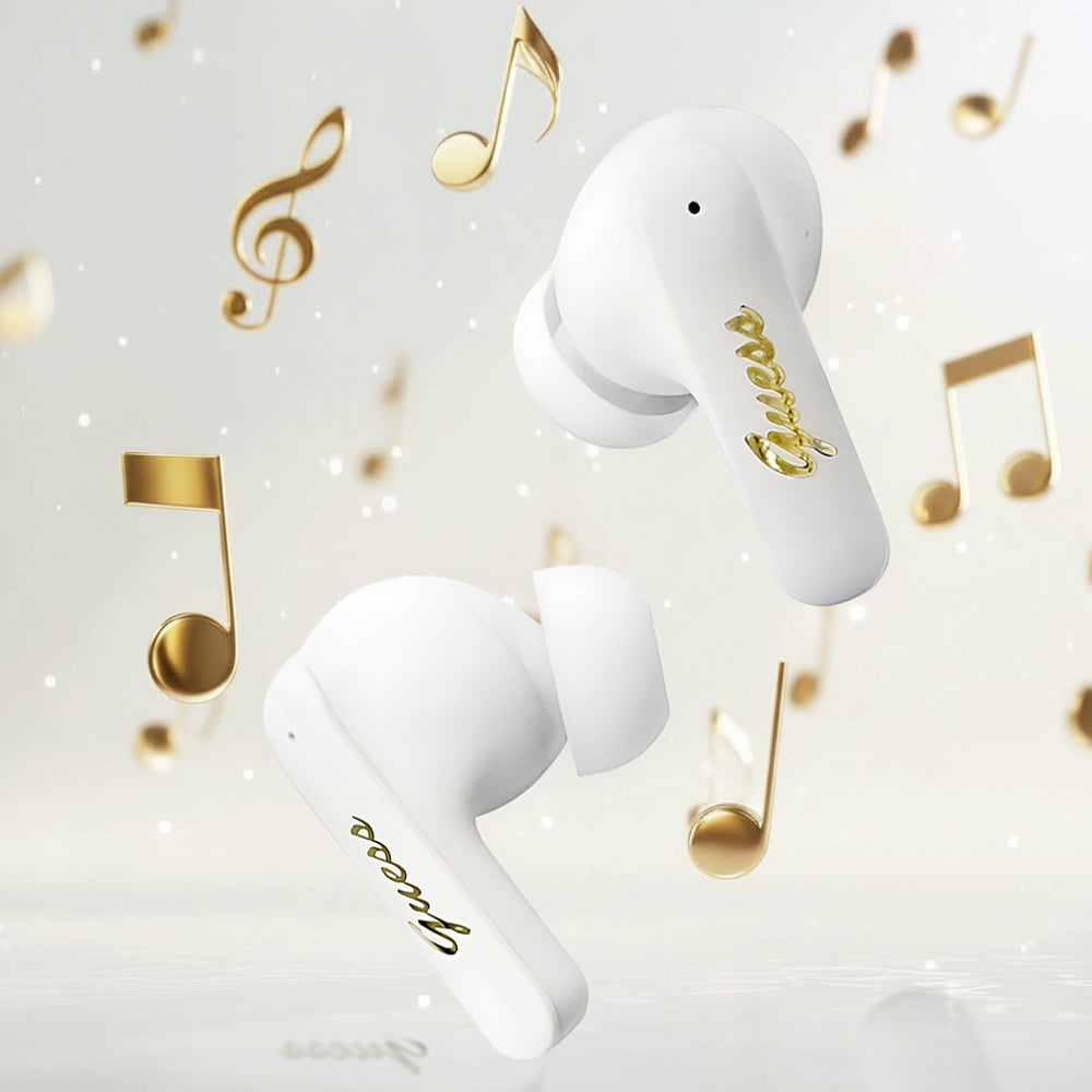 Handsfree Bluetooth Guess Script Metal Logo, TWS, Bílý