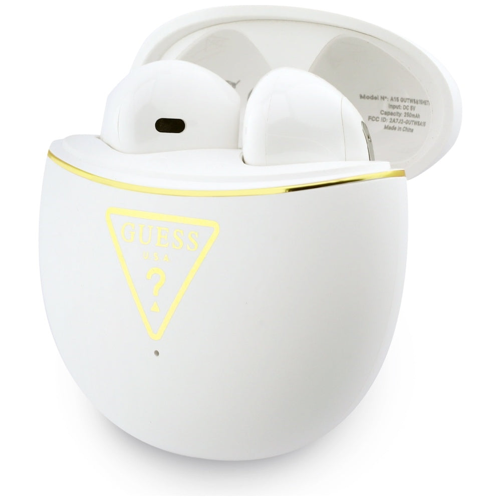Handsfree Bluetooth Guess Script Print, TWS, Bílá