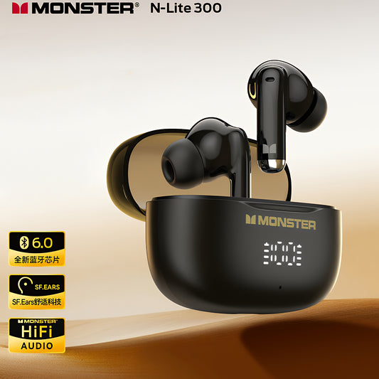 Handsfree Bluetooth Monster N-Lite 300, TWS, Černá