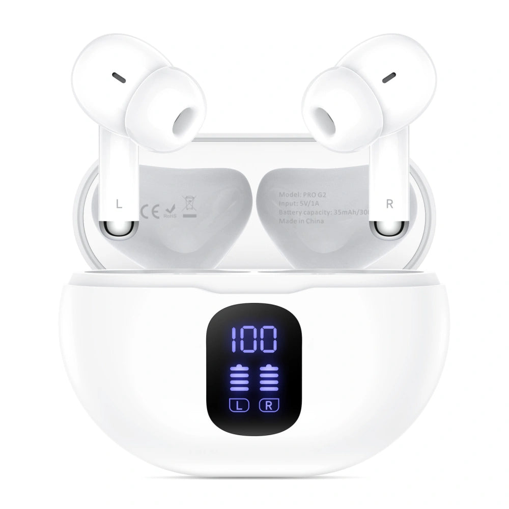 Handsfree Bluetooth Tech-Protect Ultraboost Pro G2, TWS, Bílá
