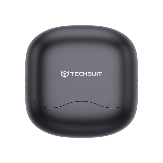 Handsfree Bluetooth Techsuit CW5 EchoFit Pro, TWS, ANC, MultiPoint, Černá