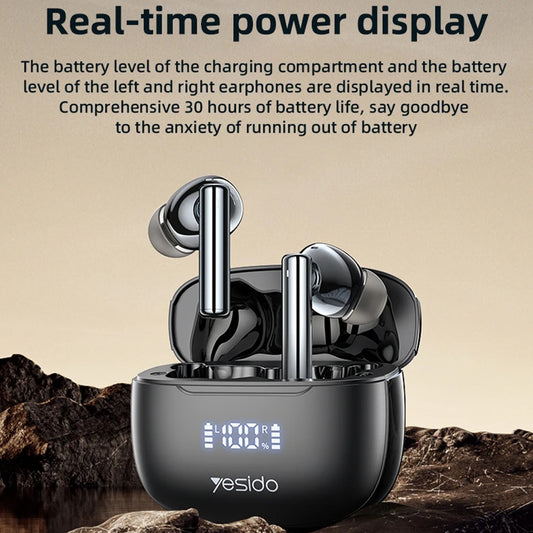 Handsfree Bluetooth Yesido TWS23, TWS, ANC, Černá