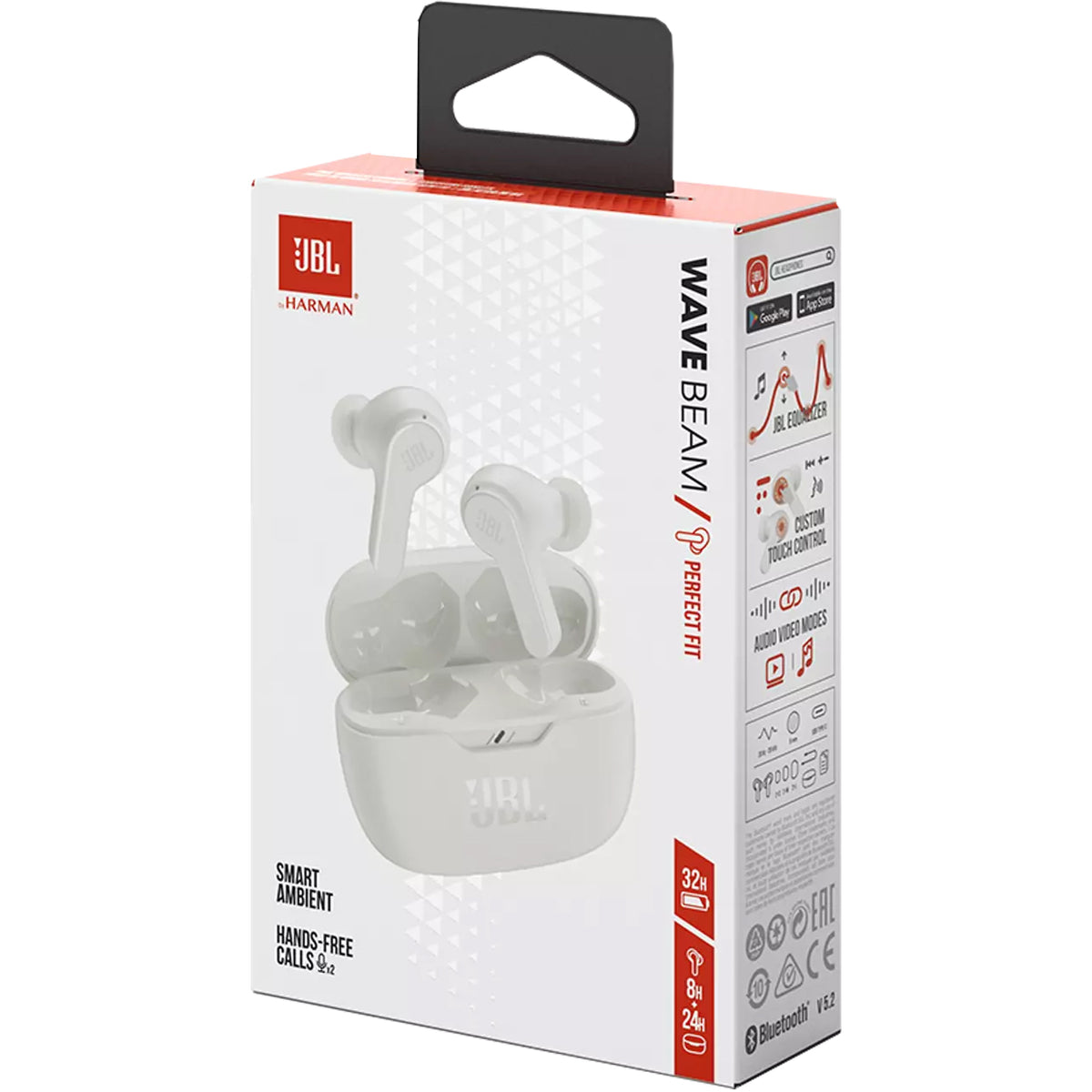 Handsfree Bluetooth JBL Wave Beam, TWS, bílé JBLWBEAMWHT