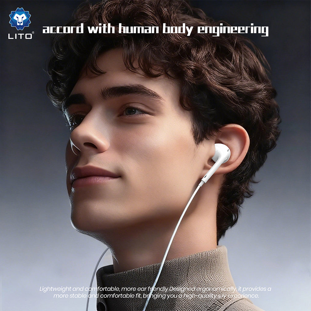 Handsfree USB-C Lito LF01T, Bílá