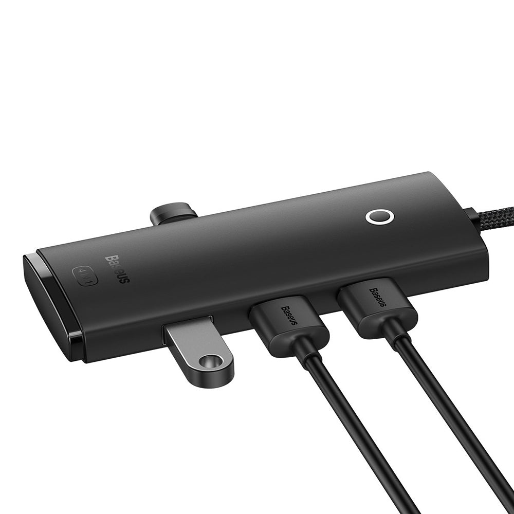 Hub USB Baseus Lite, 4 x USB-A 3.0 - 1 x USB-C, 1m, Černý WKQX030101