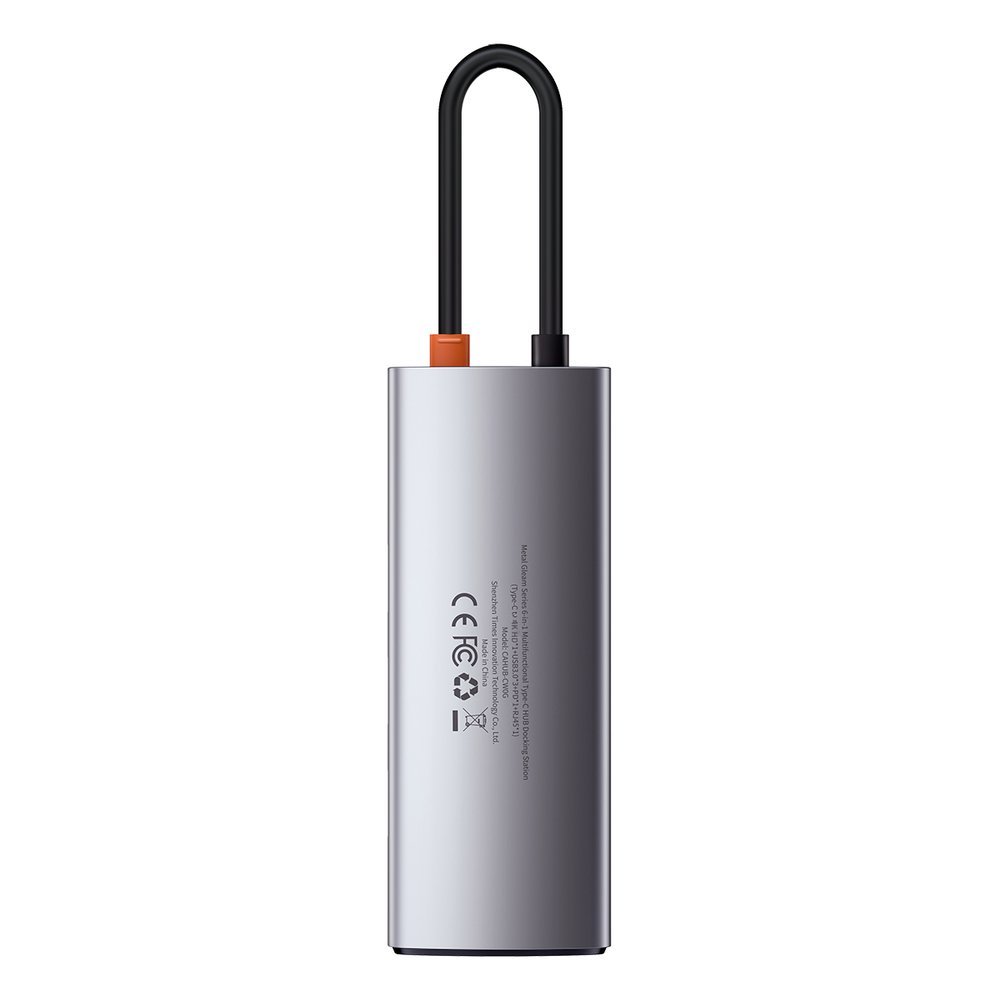 Hub USB-C Baseus Metal Gleam, 3 x USB-A 3.0 - 1 x USB-C - 1 x HDMI, šedý CAHUB-CX0G