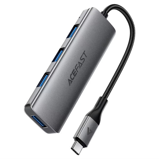 Hub USB-C Acefast J15, 4v1, Šedý