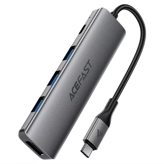 Hub USB-C Acefast J16, 5v1, Šedý