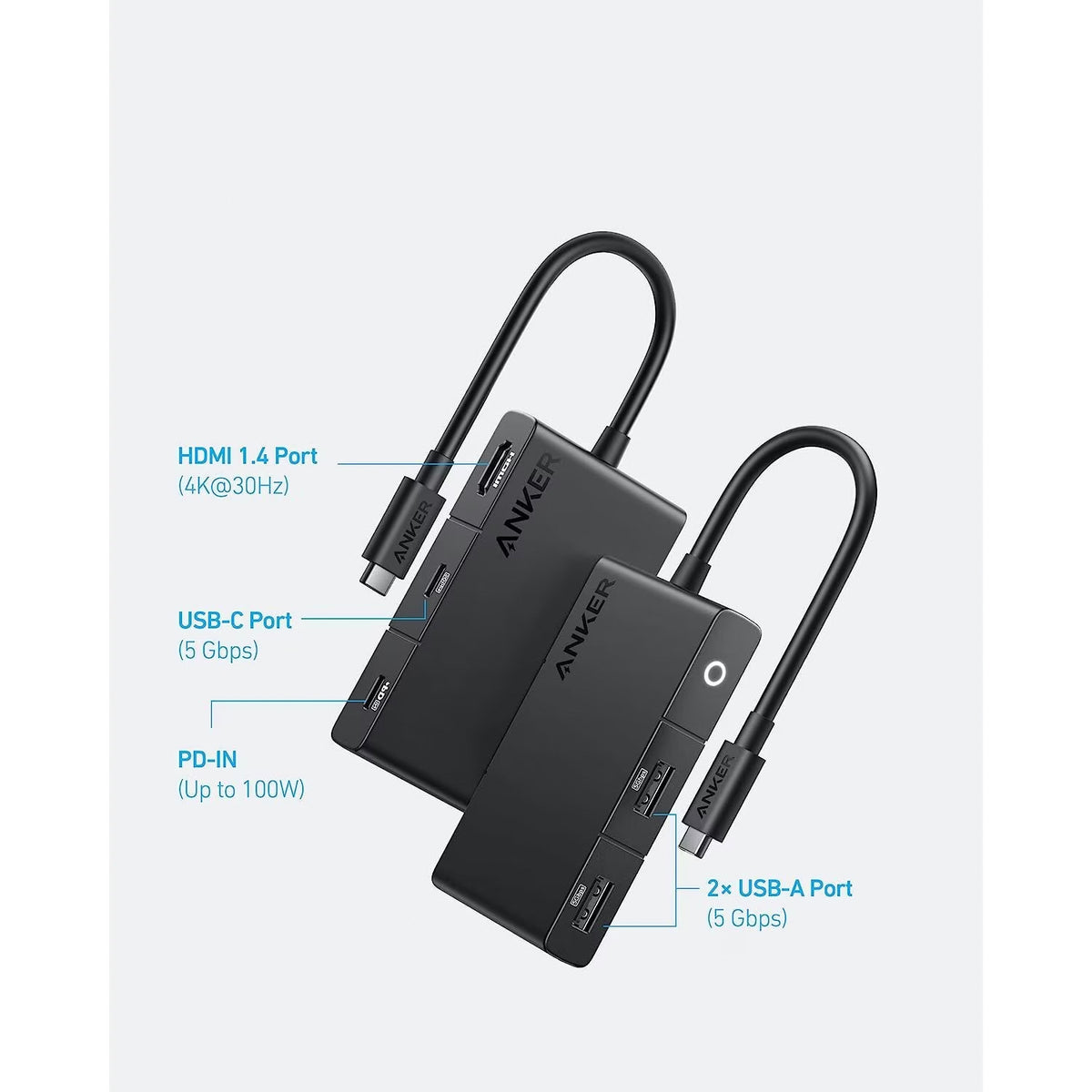 USB-C Hub Anker 332, 2 x USB-A - 2 x USB-C - 1 x HDMI, Černý A8356G11