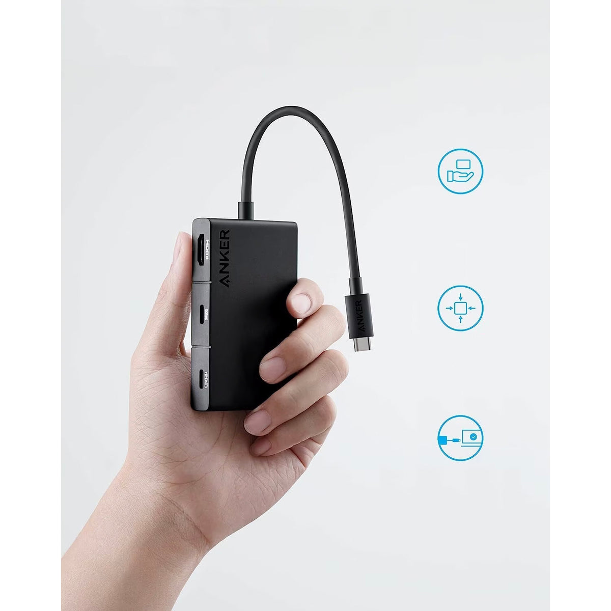 USB-C Hub Anker 332, 2 x USB-A - 2 x USB-C - 1 x HDMI, Černý A8356G11