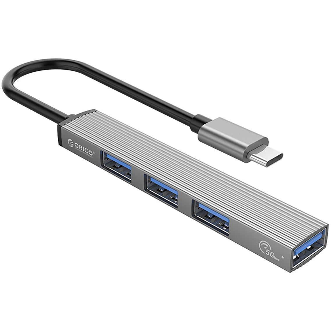Hub USB-C Orico AH-A13, 1 x USB-A 3.0 - 3 x USB-A, Šedý