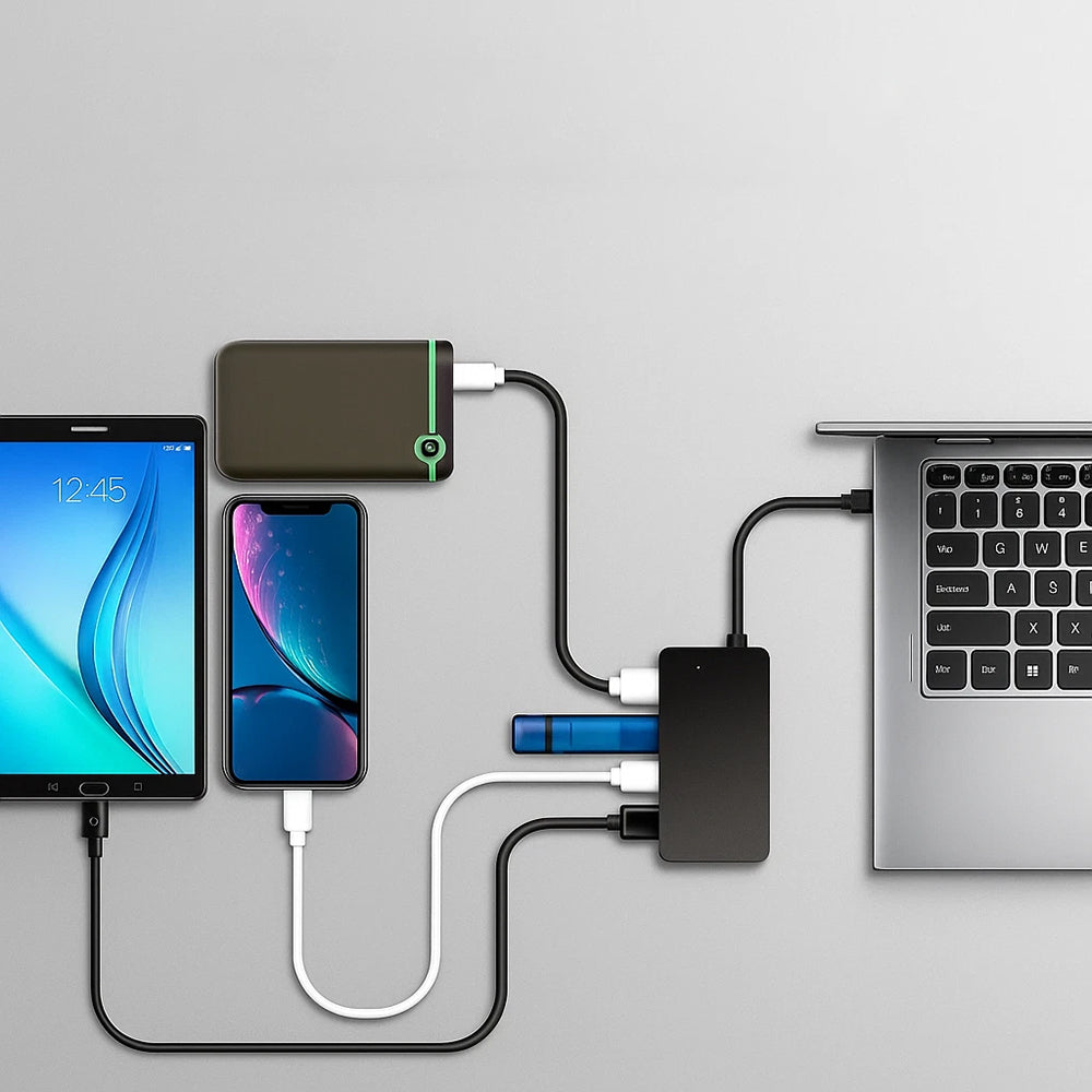 Hub USB-C Techsuit H16 QuantumNode, 4v1, Černý