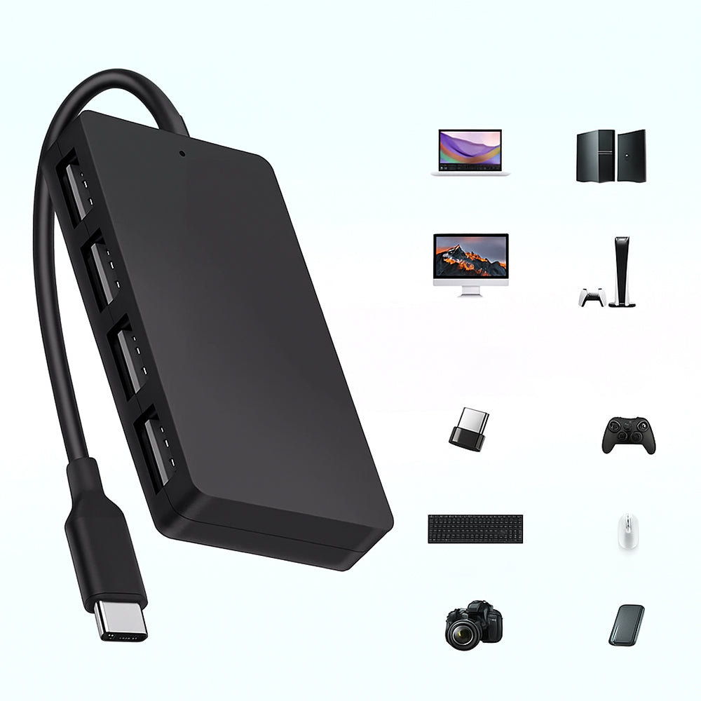 Hub USB-C Techsuit H16 QuantumNode, 4v1, Černý