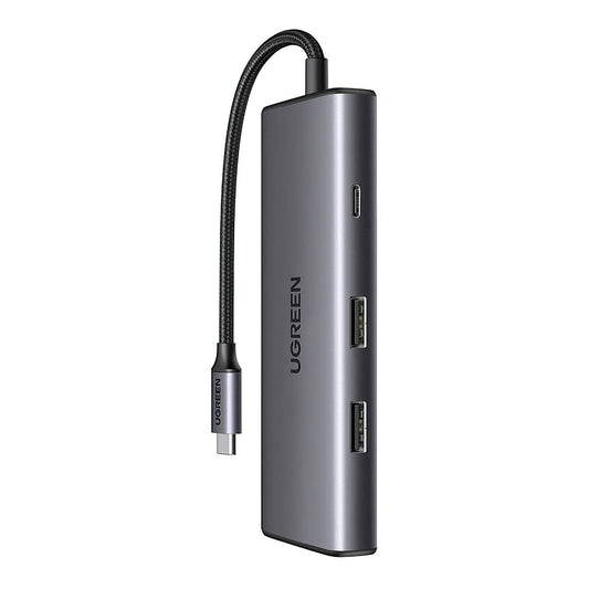 Hub USB-C UGREEN CM498 (15531), 2 x USB-A 3.2 - 2 x USB-C - 1 x HDMI - 1 x SD - 1 x microSD, Šedý