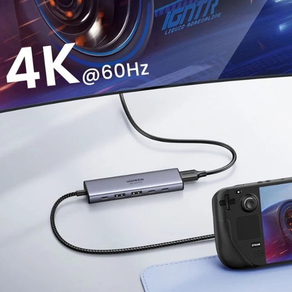 Hub USB-C UGREEN CM511 (35999), 2 x USB-A 3.2 - 3 x USB-C - 1 x HDMI, šedý