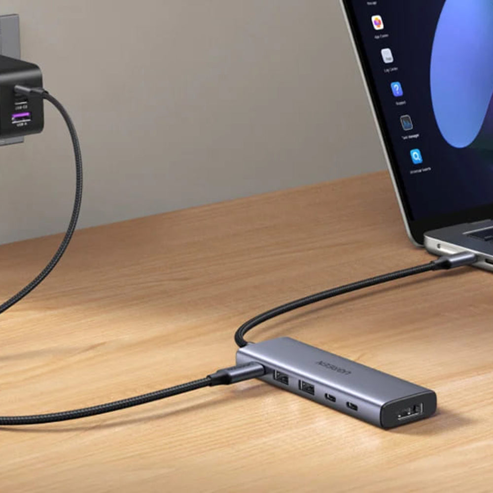 Hub USB-C UGREEN CM511 (75586), 6v1, Šedý