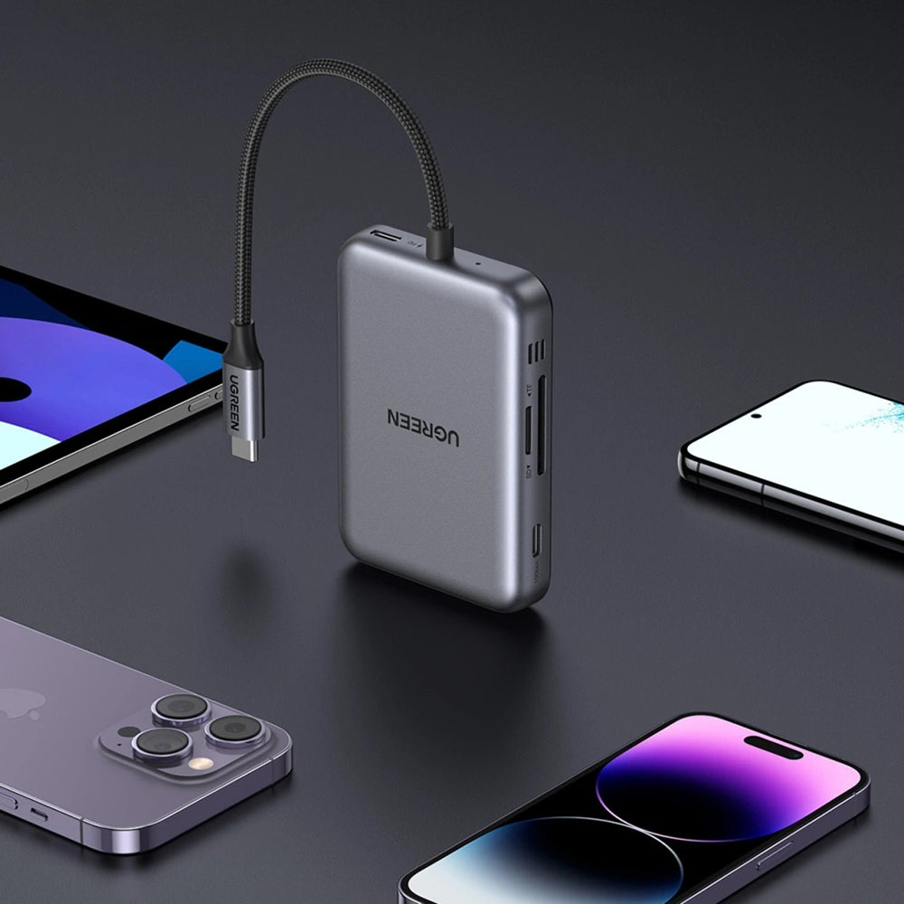 Hub USB-C UGREEN CM896 (65759), 7v1, Šedý