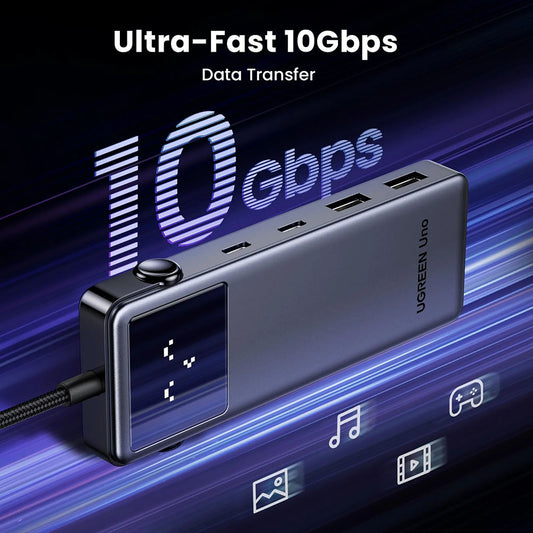 USB-C hub UGREEN Uno (75177), 2 x USB-A 3.2 - 3 x USB-C - 1 x HDMI, Šedý