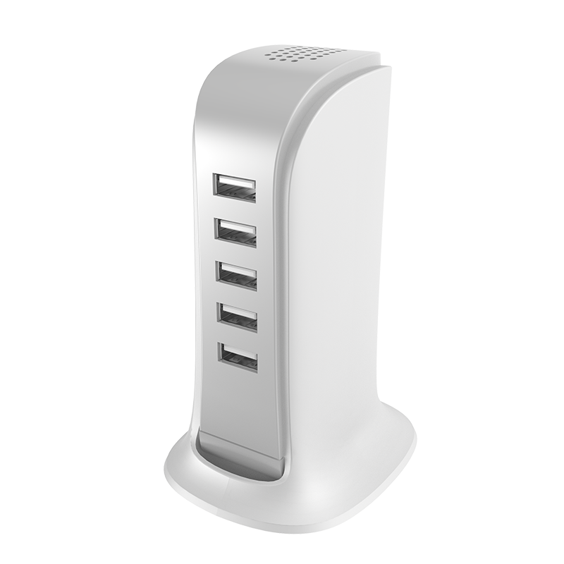 Nabíječka stanice Dudao A5EU, 25W, 5A, 5 x USB-A, bílá