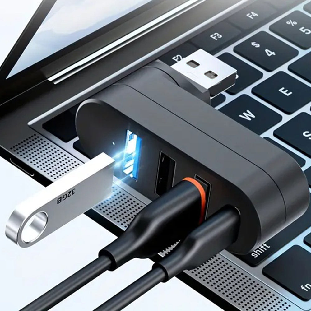 USB Hub Techsuit H17 SplitterNode, 4v1, Černý